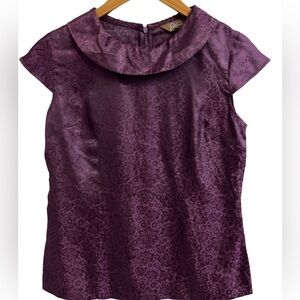 Pretty eggplant color floral blouse